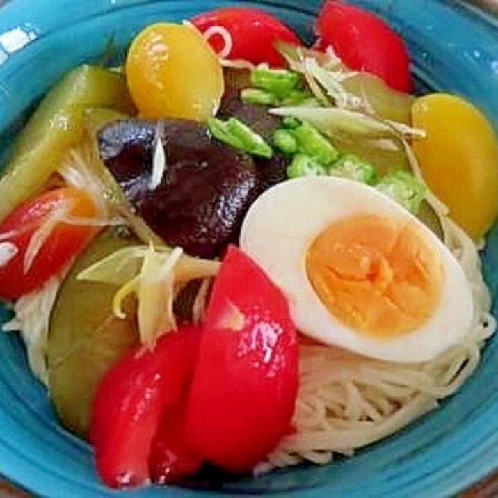収穫遅れの育ちすぎキュウリで冷や汁うどん
